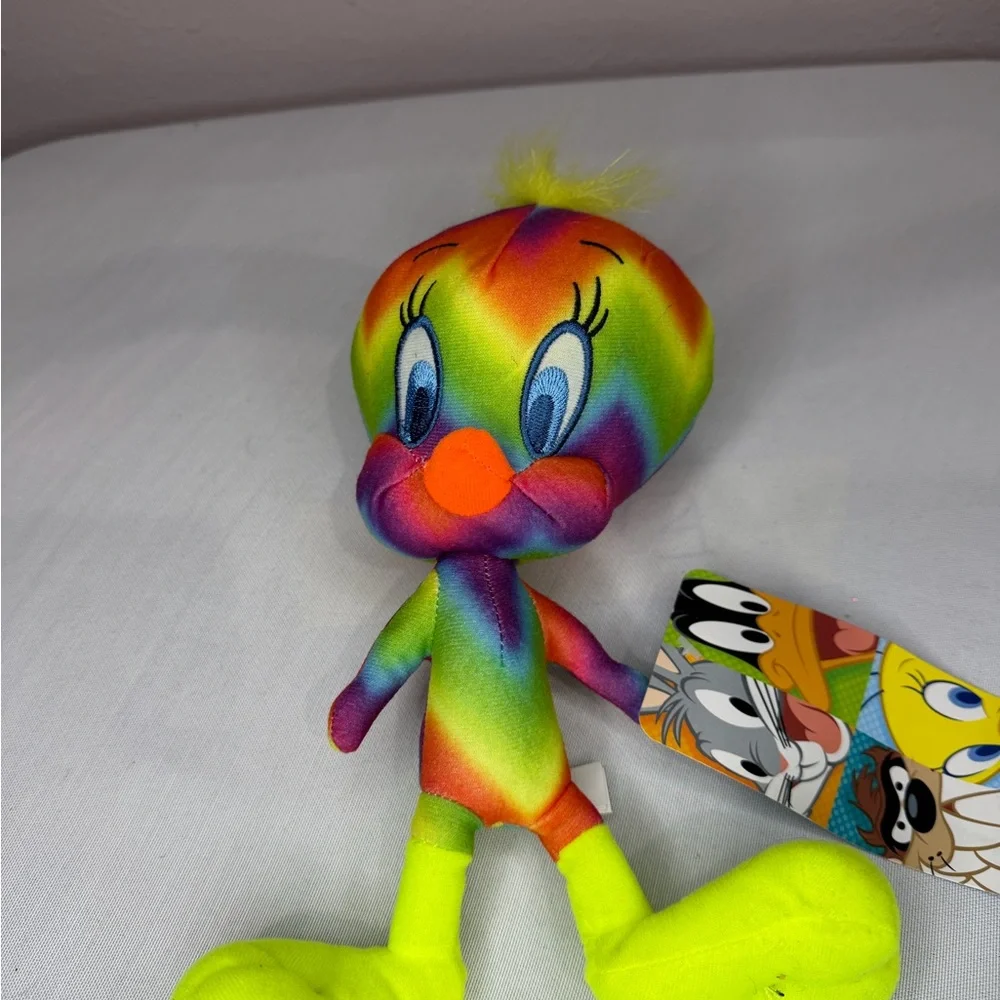 NWT Toy Factory 9” Looney Tunes Tweety Bird Rainbow Tie Dye Plush - Picture 1 of 2